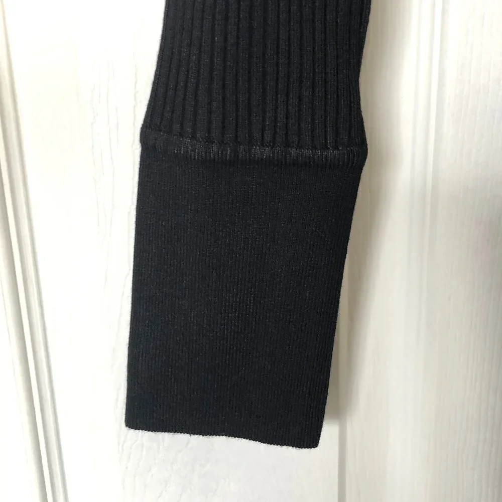 LONDON TIMES Long Sleeve Collared Button Front Dress Black Large - Picture 7 of 9